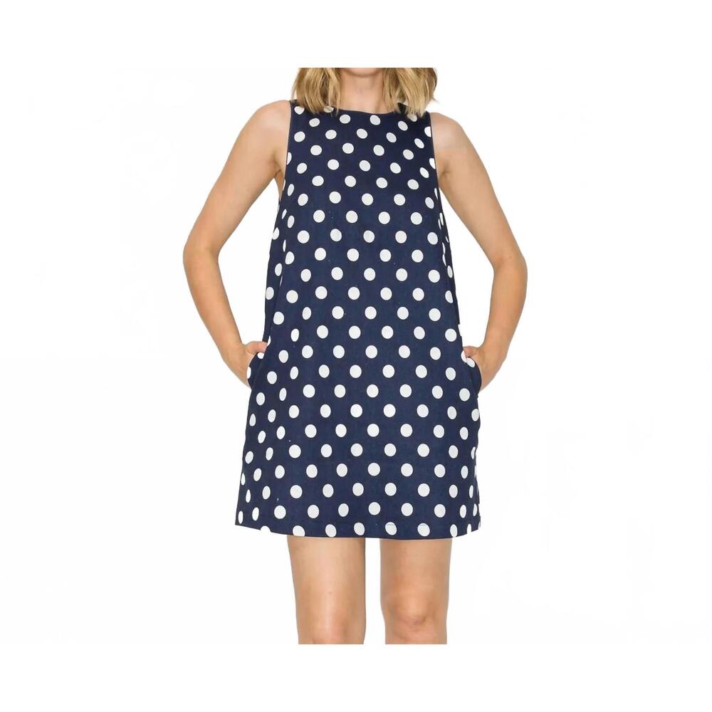 NEW LOVE WEDNESDAY dottie shift mini dress in navy